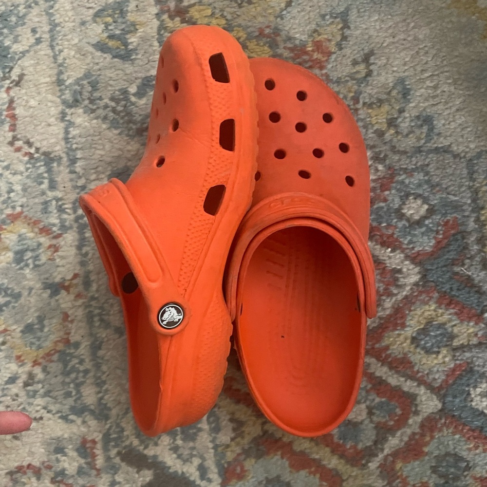 CROCS Bright Orange Slip-On Sandals - Picture 2 of 3